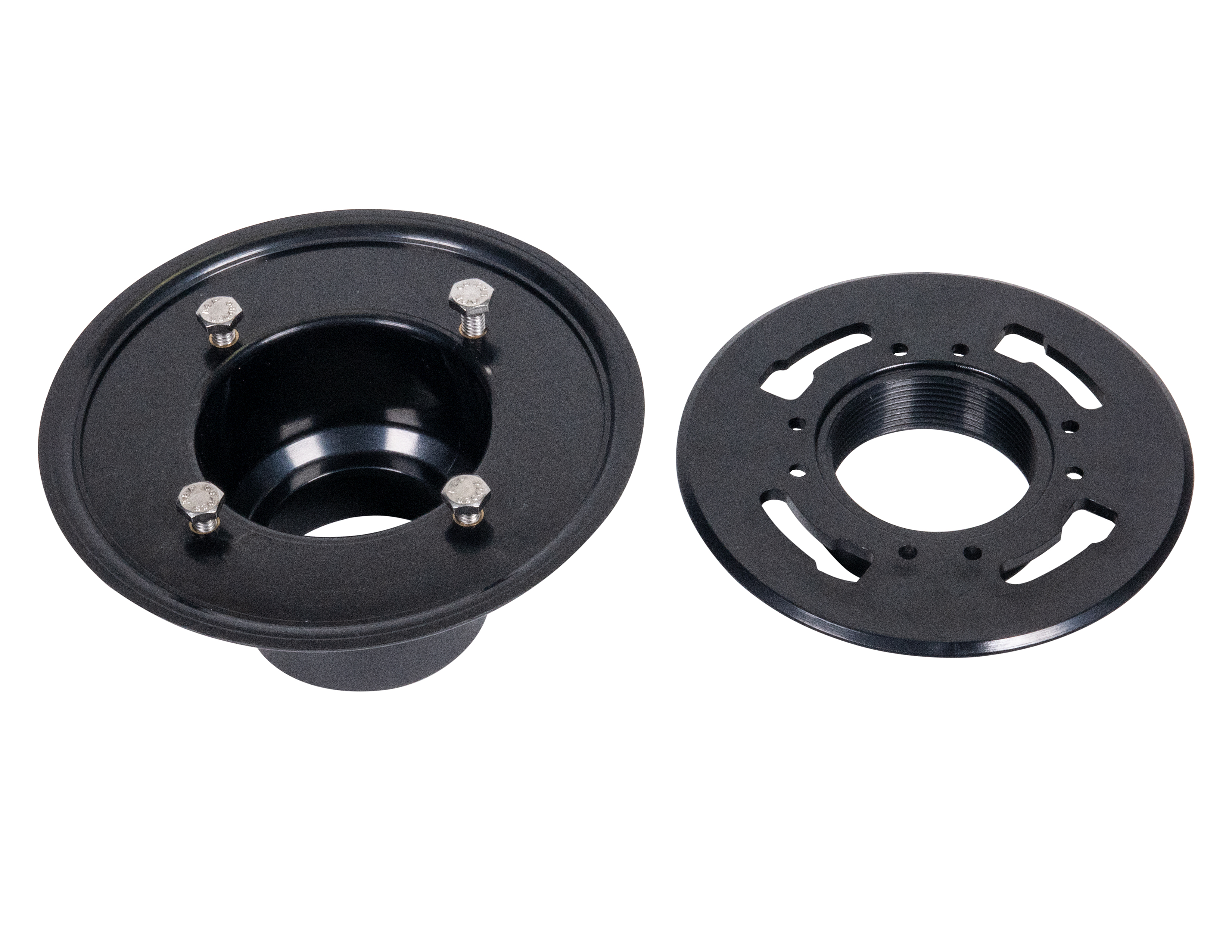 uassembled threaded flange and drain base